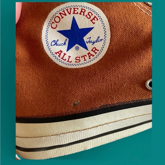 Converse 1980s Made in USA Burnt Orange High Top Vintage Sneakers Sz 11.5 RareOG - Picture 14 of 16